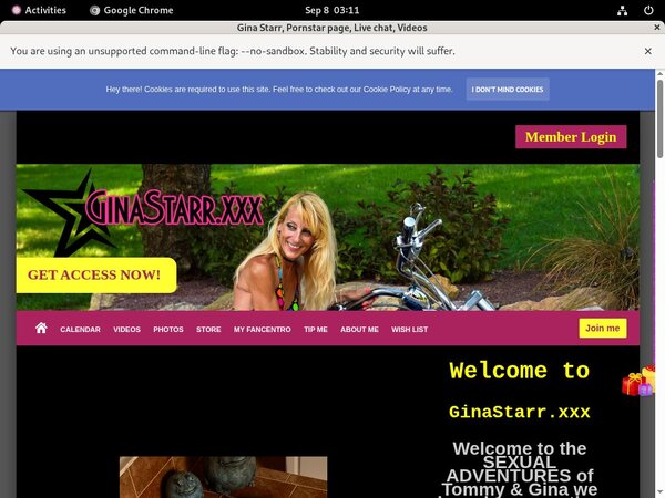 GinaStarr Password And Login