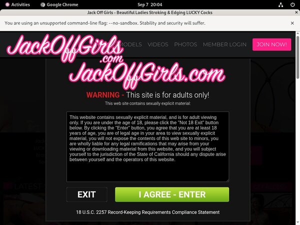Jack Off Girls Account Membership