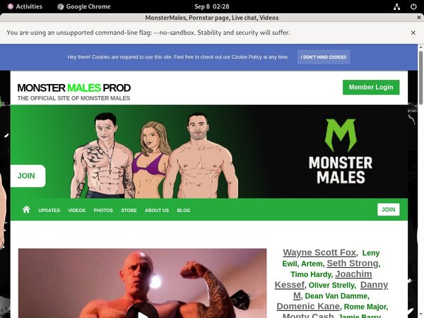 New Free MonsterMales Account